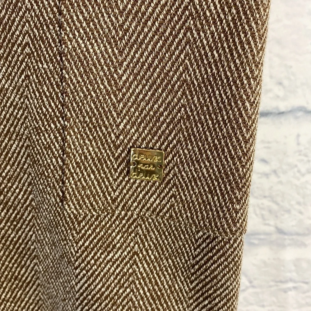 Deux par deux brown herringbone shift dress